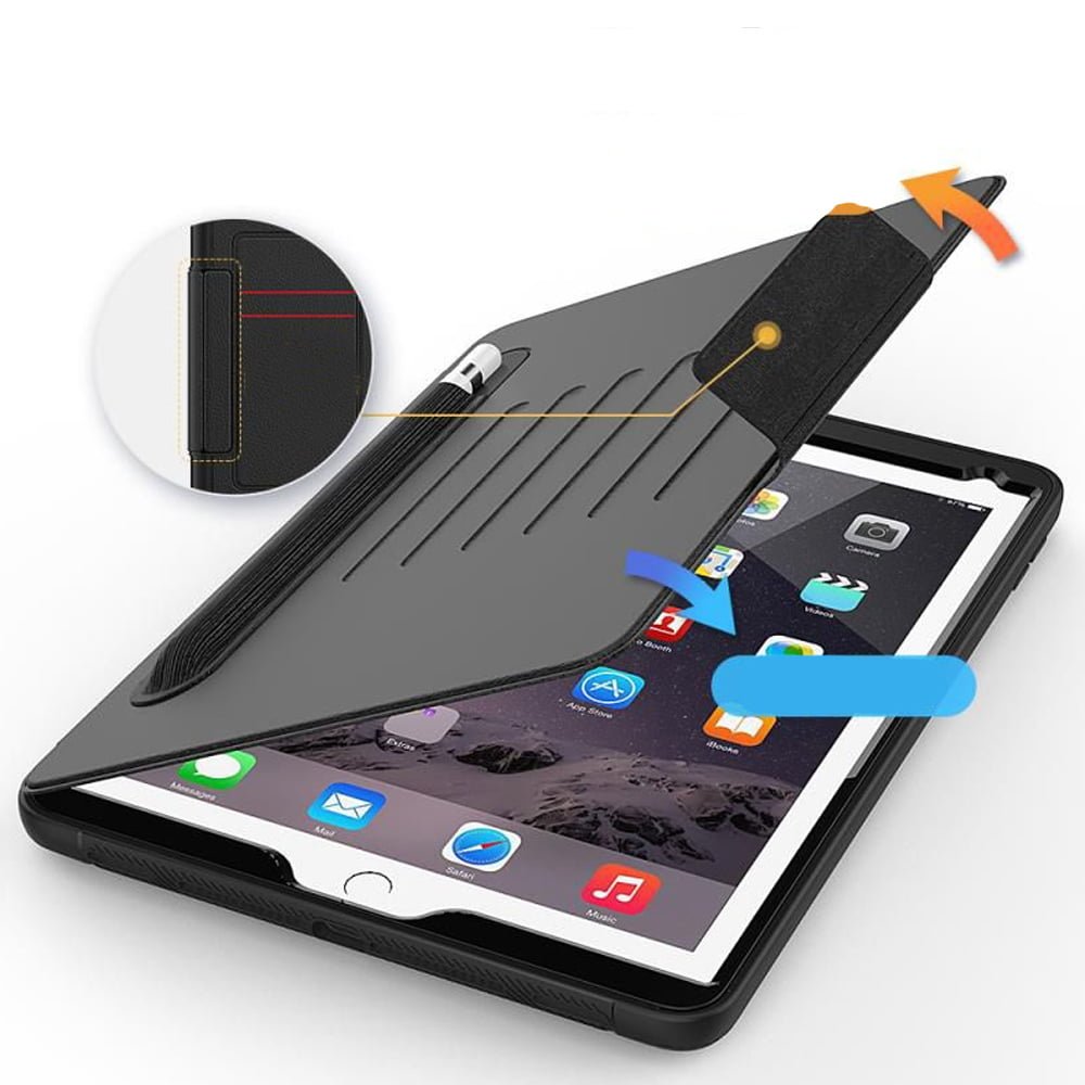 iPad Cover Leather Flip For all Apple iPad Models ( Black - Brown - Blue )