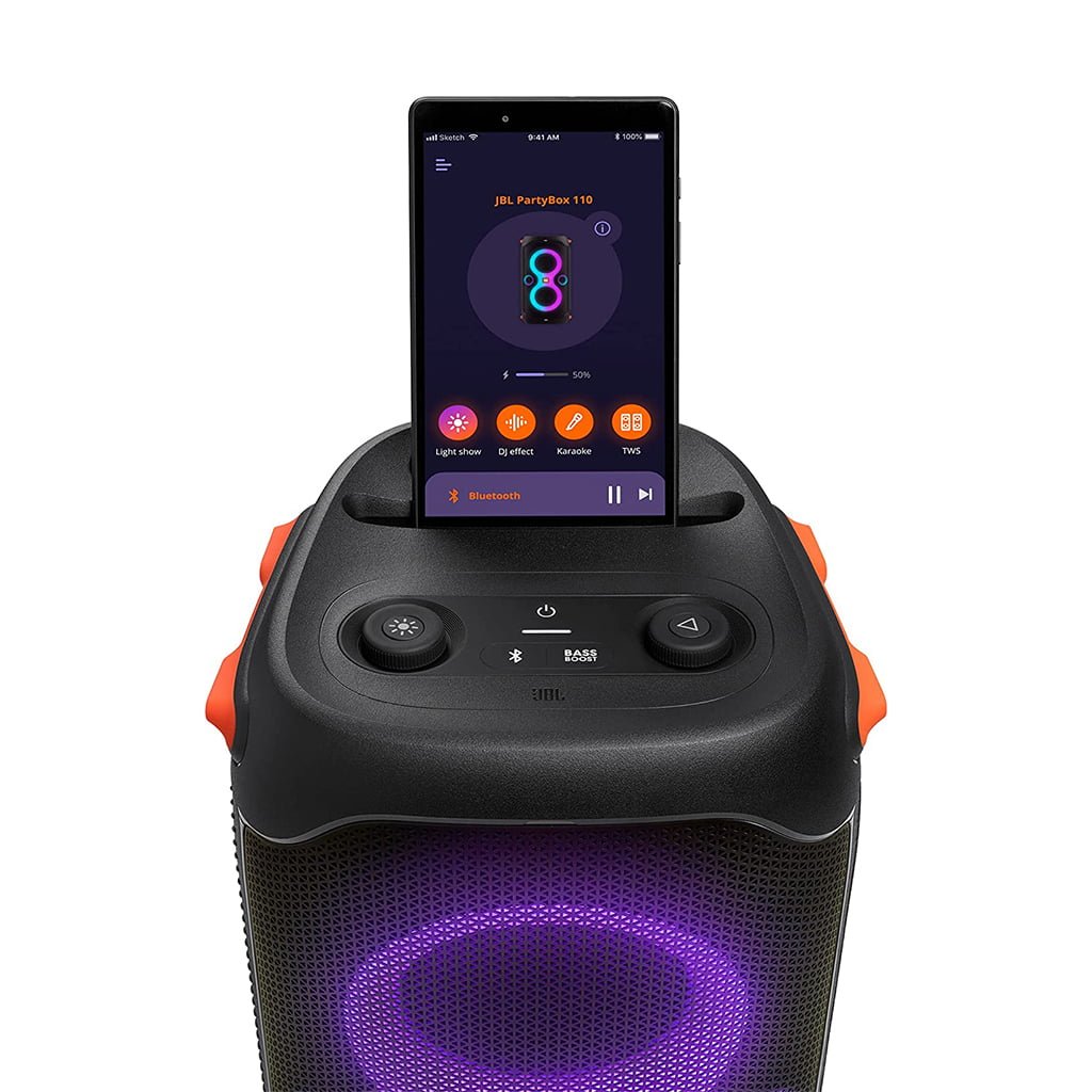 JBL - Partybox 110 Portable Party Speaker with 160W Powerful Sound, Built-In Lights and Splashproof image 2