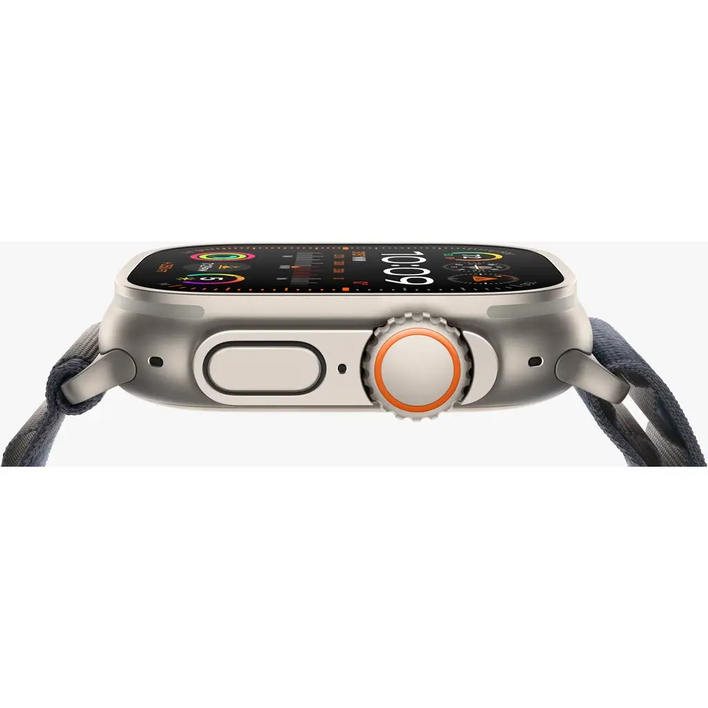 Apple Watch Ultra 2 - 49mm - Titanium Case with White - Olive - Blue Ocean Band (GPS Cellular) image 6