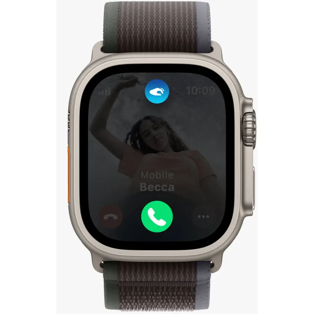 Apple Watch Ultra 2 - 49mm - Titanium Case with White - Olive - Blue Ocean Band (GPS Cellular) image 5